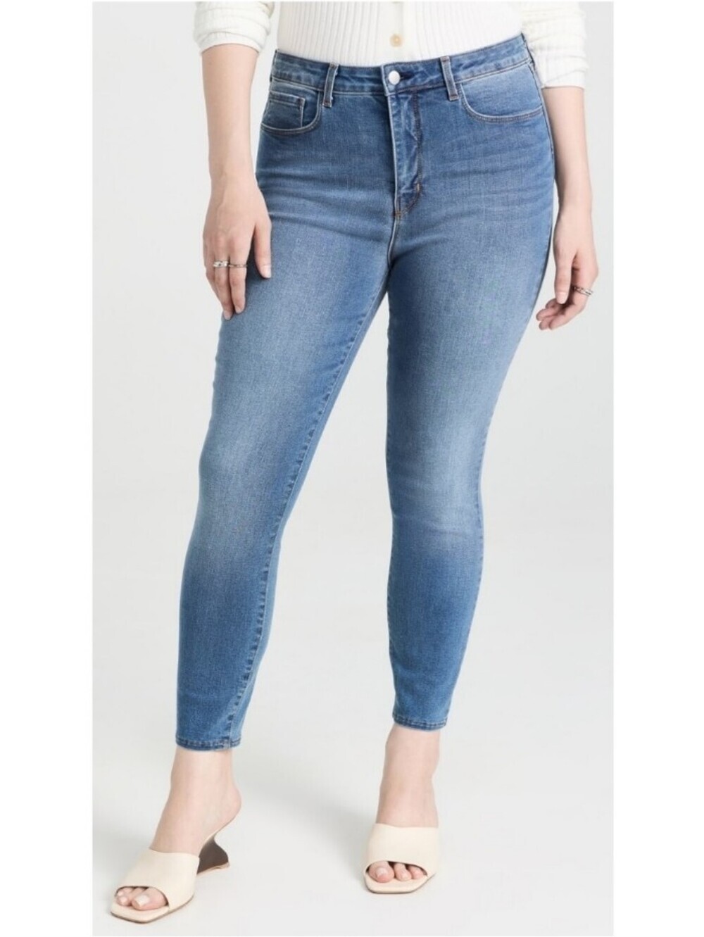 L'agence Margot High-rise Luxury Skinny Jeans Ligh Wash Seafoam Sz 30 (10)